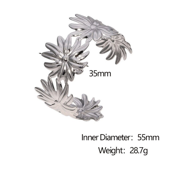 Wholesale Goldplated Stainless Steel Daisy Design Bracelet For Women