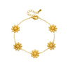 Wholesale Goldplated Stainless Steel Flower Patterned Bracelet For Women