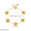 Wholesale Goldplated Stainless Steel Flower Patterned Bracelet For Women
