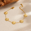 Wholesale Goldplated Stainless Steel Flower Patterned Bracelet For Women