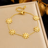 Wholesale Goldplated Stainless Steel Flower Patterned Bracelet For Women