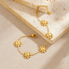Wholesale Goldplated Stainless Steel Flower Patterned Bracelet For Women