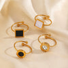 Wholesale Goldplated Stainless Steel Geometric Oval Ring For Women