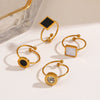 Wholesale Goldplated Stainless Steel Geometric Oval Ring For Women