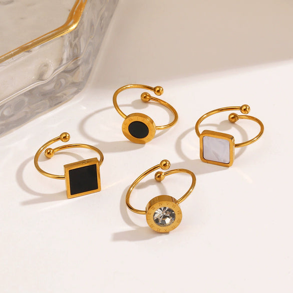 Wholesale Goldplated Stainless Steel Geometric Oval Ring For Women