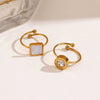 Wholesale Goldplated Stainless Steel Geometric Oval Ring For Women
