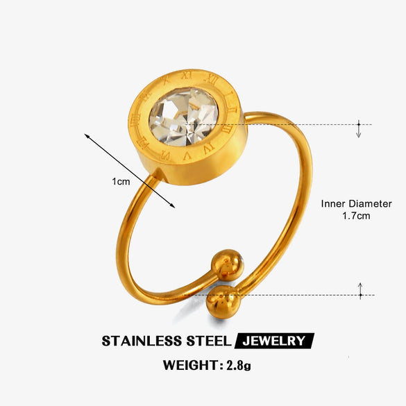 Wholesale Goldplated Stainless Steel Geometric Oval Ring For Women
