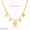Wholesale Goldplated Stainless Steel Heart Shape Hollow Pendant With O Word Chain Necklace For Women