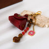 Wholesale Goldplated Stainless Steel Heart Water Drop Bell Pattern Earphone Case Bag Pendant Keychain For Women