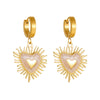 Wholesale Goldplated Stainless Steel Heartshaped French Vintage Earrings For Women