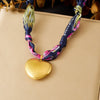 Wholesale Goldplated Stainless Steel Pendant Necklace With Leopard Print Small Floral And Heart Shape For Women