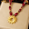 Wholesale Goldplated Stainless Steel Pendant Necklace With Leopard Print Small Floral And Heart Shape For Women