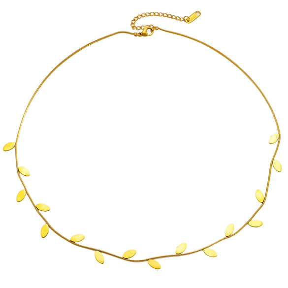 Wholesale Goldplated Stainless Steel Plants And Flowers Leaf Necklace And Bracelet Set Women's Accessories