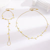 Wholesale Goldplated Stainless Steel Plants And Flowers Leaf Necklace And Bracelet Set Women's Accessories