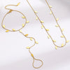 Wholesale Goldplated Stainless Steel Plants And Flowers Leaf Necklace And Bracelet Set Women's Accessories