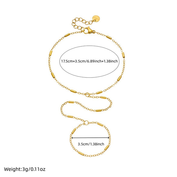 Wholesale Goldplated Stainless Steel Small Round Tube Chain Fingerless Bracelet For Women