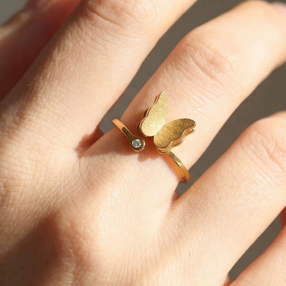 Wholesale Goldplated Stainless Steel Stacking Style Geometric And Flower Pattern Ring Set Unisex