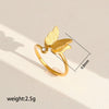 Wholesale Goldplated Stainless Steel Stacking Style Geometric And Flower Pattern Ring Set Unisex