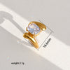 Wholesale Goldplated Stainless Steel Stacking Style Geometric And Flower Pattern Ring Set Unisex