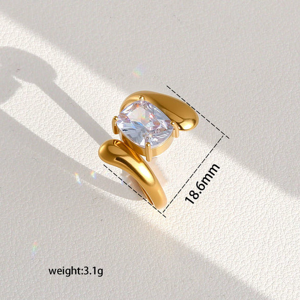 Wholesale Goldplated Stainless Steel Stacking Style Geometric And Flower Pattern Ring Set Unisex