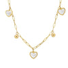 Wholesale Goldplated Stainless Steel White Shell Geometric Heart Bead Pendant Calendering Chain Necklace For Women