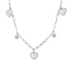 Wholesale Goldplated Stainless Steel White Shell Geometric Heart Bead Pendant Calendering Chain Necklace For Women