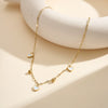 Wholesale Goldplated Stainless Steel White Shell Geometric Heart Bead Pendant Calendering Chain Necklace For Women
