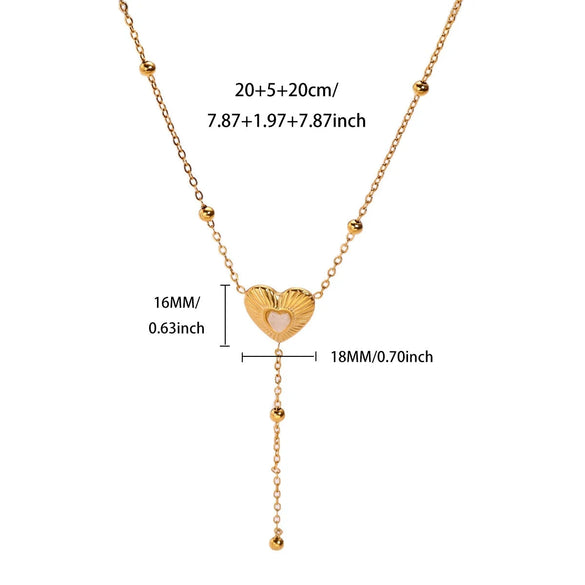 Wholesale Goldplated Titanium Steel Heart Geometric Bead Chain Necklace For Women With Palace And Floral Style