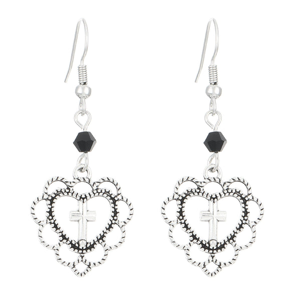 Wholesale Gothic Love Hollow Cross Earrings For Women Alloy Geometric Dark Style