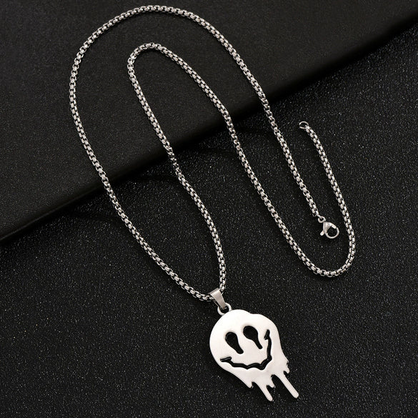 Wholesale Gothic Skull Titanium Steel Unisex Necklace With Cartoon Characters Geometric Animals And Zodiac Patterns And Polishing Treatment