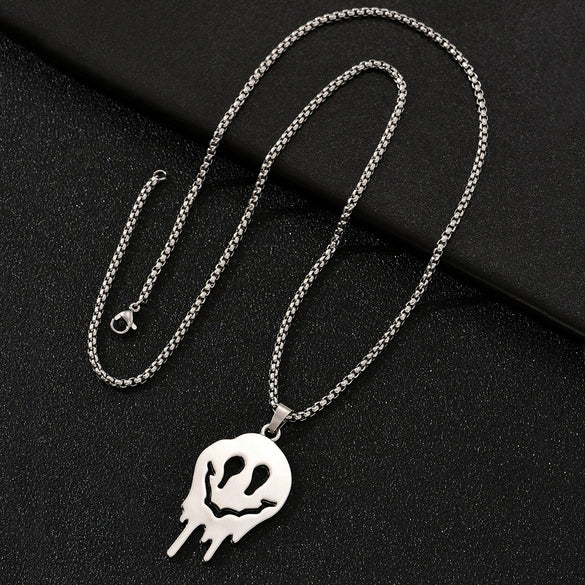 Wholesale Gothic Skull Titanium Steel Unisex Necklace With Cartoon Characters Geometric Animals And Zodiac Patterns And Polishing Treatment