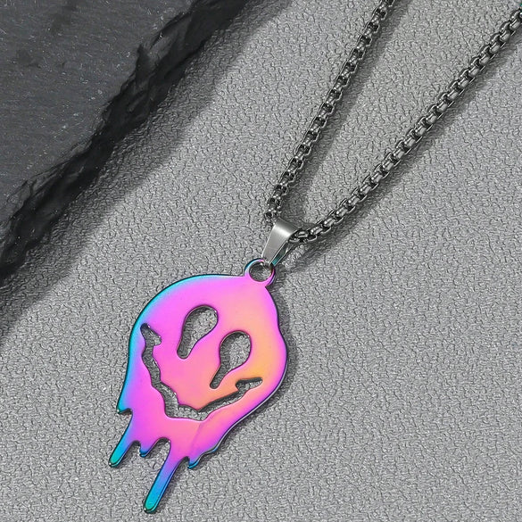 Wholesale Gothic Skull Titanium Steel Unisex Necklace With Cartoon Characters Geometric Animals And Zodiac Patterns And Polishing Treatment