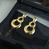 Wholesale Gourd Design Titanium Steel Earrings With Geometric Pattern Electroplated For Women Fashion And Versatile Light Luxury High End