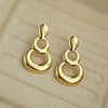 Wholesale Gourd Design Titanium Steel Earrings With Geometric Pattern Electroplated For Women Fashion And Versatile Light Luxury High End