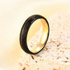 Wholesale Grooved Black Diamondshaped Electroplated Tungsten Steel Fashion Ring For Men And Women