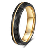 Wholesale Grooved Black Diamondshaped Electroplated Tungsten Steel Fashion Ring For Men And Women