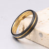 Wholesale Grooved Black Diamondshaped Electroplated Tungsten Steel Fashion Ring For Men And Women