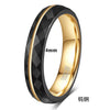Wholesale Grooved Black Diamondshaped Electroplated Tungsten Steel Fashion Ring For Men And Women