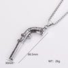 Wholesale Gun Necklace Stainless Steel Punk Hip Hop Geometric Polished Fashion