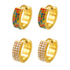 Wholesale Gymnolium Donut Stainless Steel Zircon Earrings Pvd Plated 18K True Gold Geometric Light Luxury Style