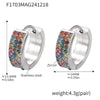 Wholesale Gymnolium Donut Stainless Steel Zircon Earrings Pvd Plated 18K True Gold Geometric Light Luxury Style