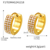 Wholesale Gymnolium Donut Stainless Steel Zircon Earrings Pvd Plated 18K True Gold Geometric Light Luxury Style