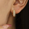 Wholesale Gymnolium Donut Stainless Steel Zircon Earrings Pvd Plated 18K True Gold Geometric Light Luxury Style
