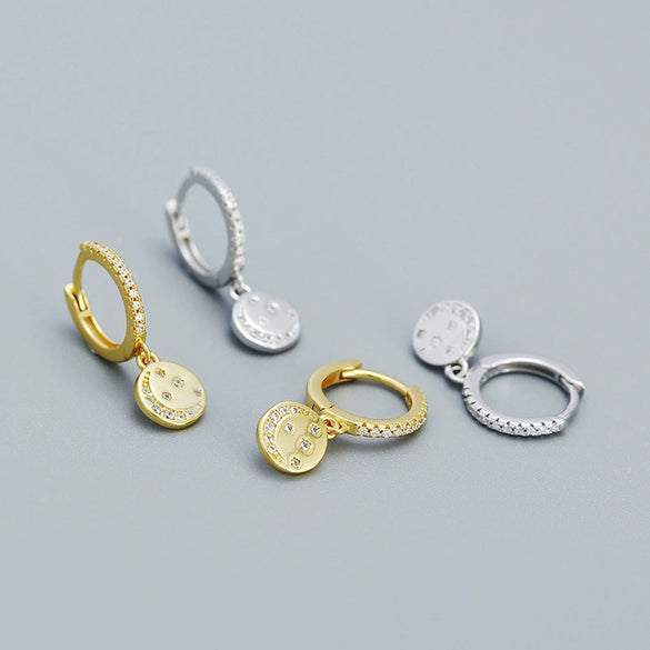 Wholesale Gypsophila Pendant Earrings 925 Silver Star Moon Geometric Electroplated Women's
