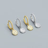 Wholesale Gypsophila Pendant Earrings 925 Silver Star Moon Geometric Electroplated Women's