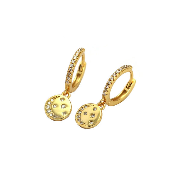Wholesale Gypsophila Pendant Earrings 925 Silver Star Moon Geometric Electroplated Women's