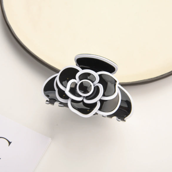Wholesale Hair Accessories Acetic Acid Camellia Flower Handmade Shark Clip For Women