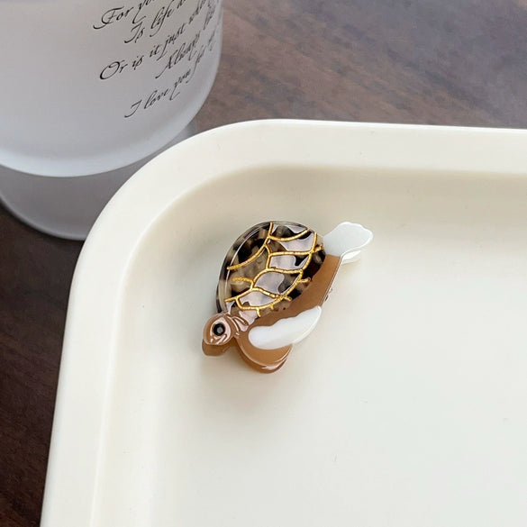 Wholesale Hair Accessories Acetic Acid Handmade Small Turtle Animal Side Clip For Women