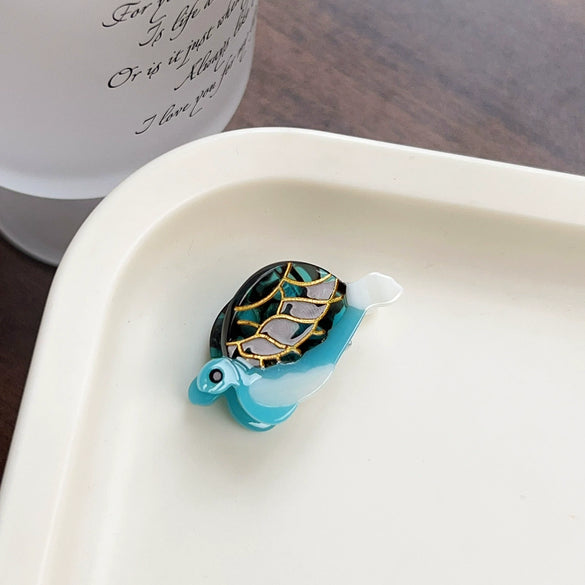Wholesale Hair Accessories Acetic Acid Handmade Small Turtle Animal Side Clip For Women
