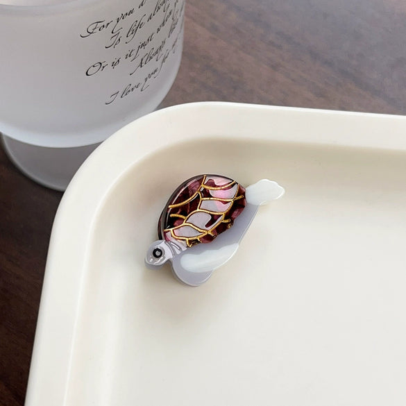 Wholesale Hair Accessories Acetic Acid Handmade Small Turtle Animal Side Clip For Women